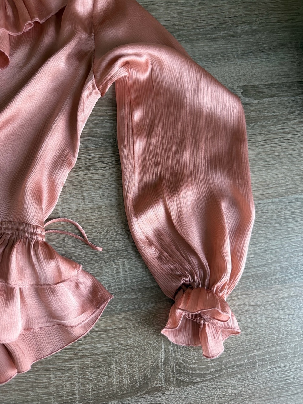 Ulla Johnson Ruffled Silk Peplum Blouse - Dusty Rose Size 0 - Picture 15 of 16